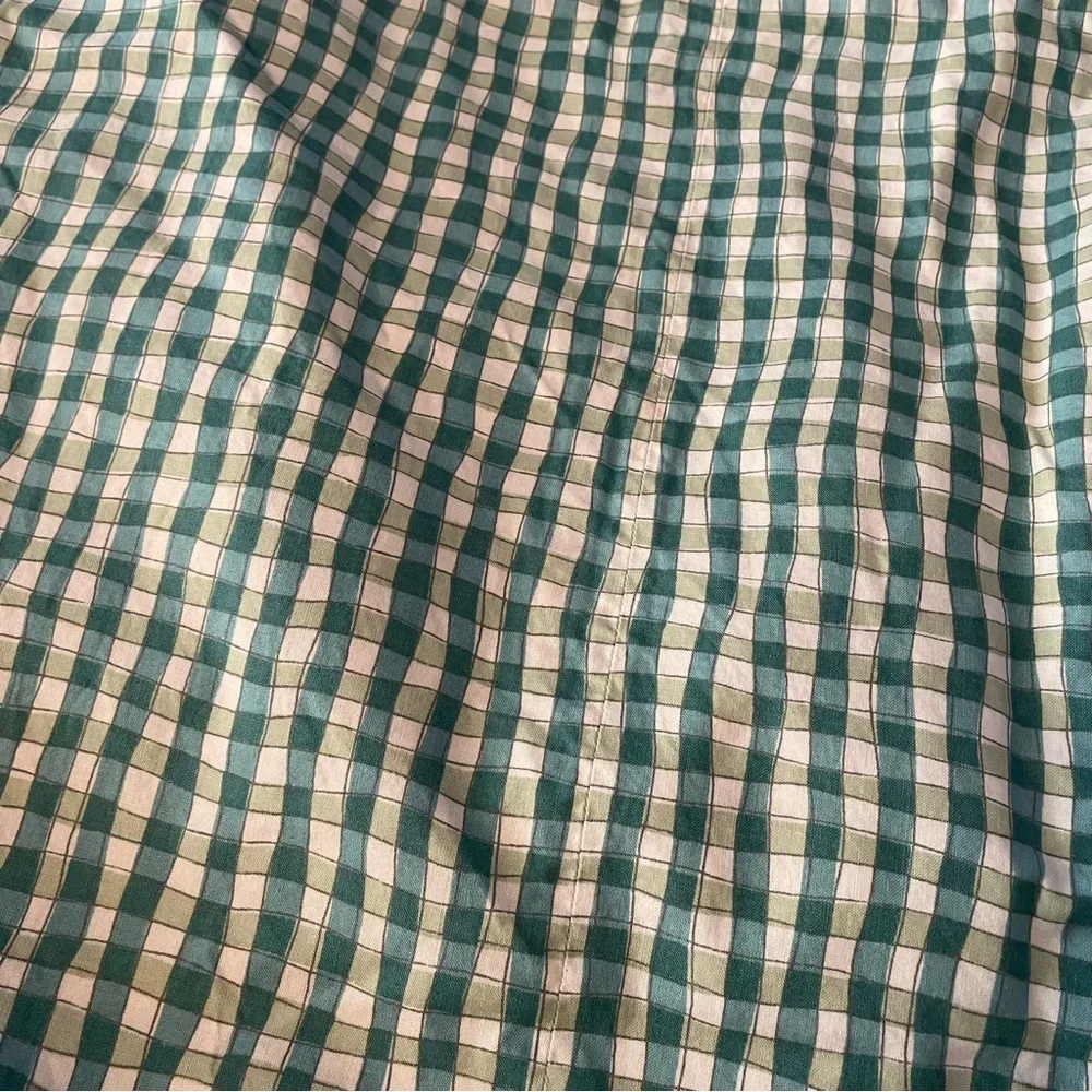 Custom Made Duvet Full/Double Floral Green Check w/ Button Closure 80x 80